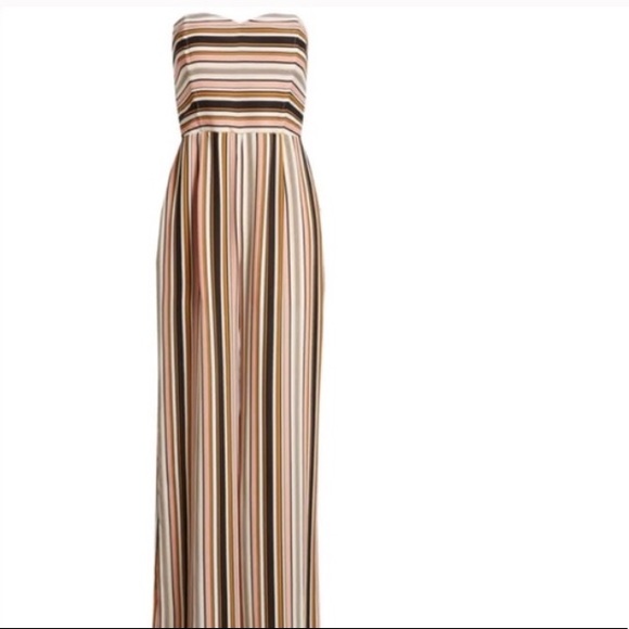 Leith Strapless Striped Wide Leg Jumpsuit Size Large - Picture 5 of 13